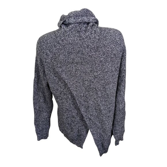 Madewell Womens Large Knit Sweater Top Gray Marled Cowl Neck Split Back Cozy - Picture 3 of 8